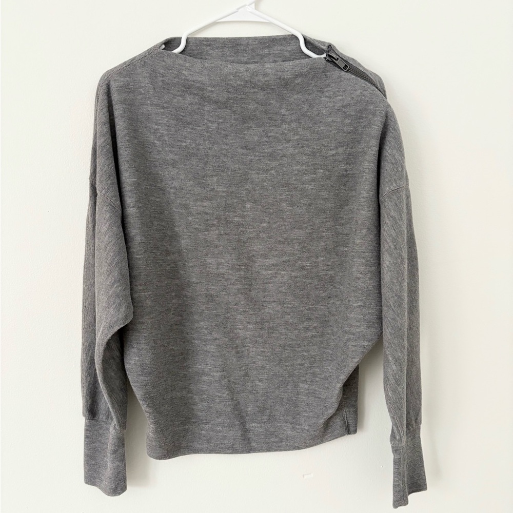 We The Free Grey Nikala Boat Neck Zipper Dolman Sweater Size Small - Picture 4 of 9